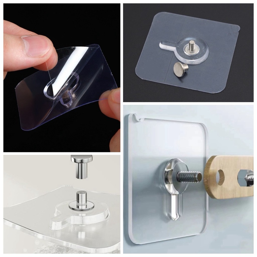 📍 ตะขอ แขวน หัวตะปู หัวน็อต แผ่นกาว ติดผนัง แขวนภาพ แขวนนาฬิกา เทปกาว ตะปู น็อต รุ่นพิเศษเหนี่ยวแน่น 📍 - รูปที่ 3