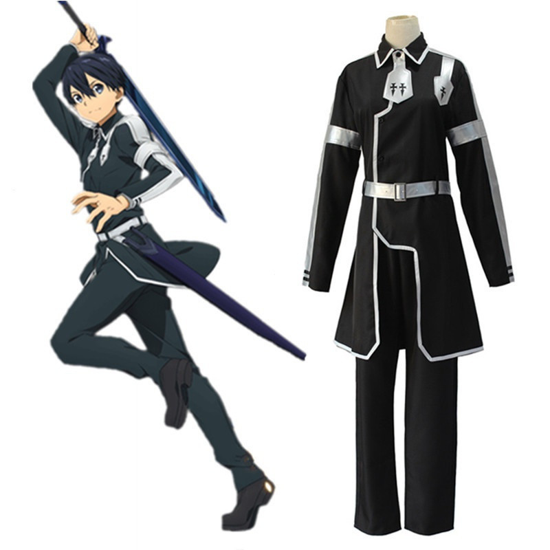 Amine คอสเพลย์เครื่องแต่งกาย Kirito จาก Sword Art Online สำหรับ cosplay และการแสดงบนเวที
