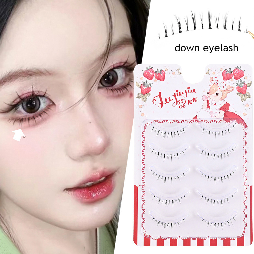 ก้านใสใต้ขนตามังงะขนตาธรรมชาติขยายแต่งหน้าทุกวัน 5 คู่ Wispy Cross