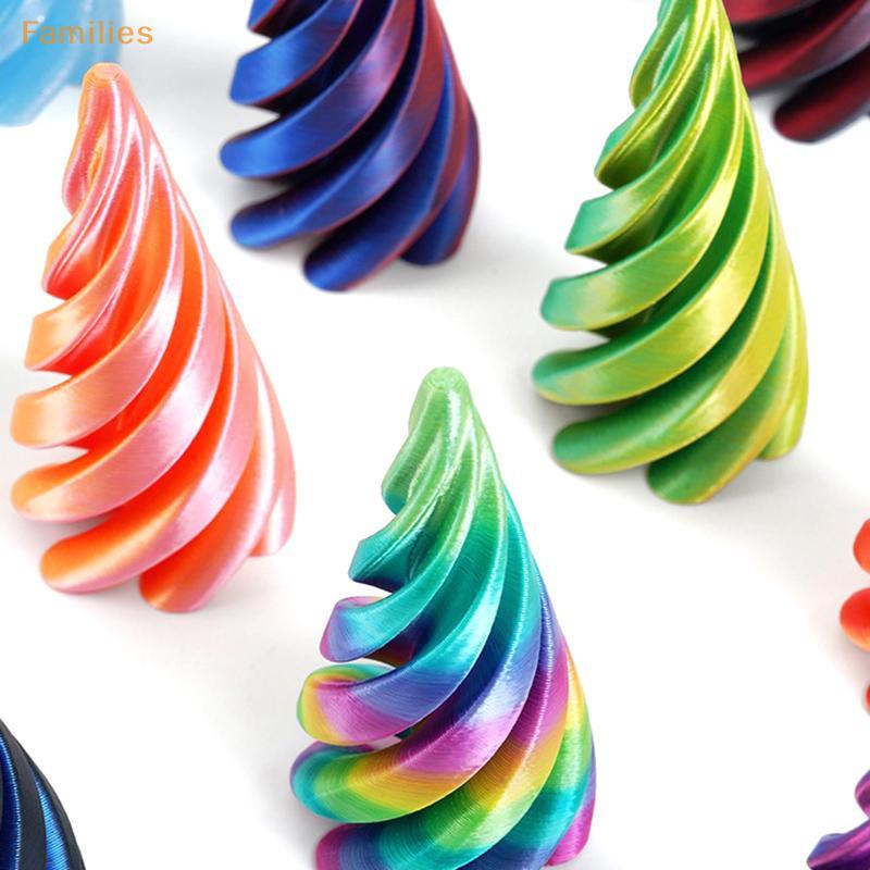 Families> 3D พิมพ์เกลียวกรวยของเล่น Impossible Pyramid ประติมากรรมผ่าน Pyramid ของเล่น Mini Vortex ด