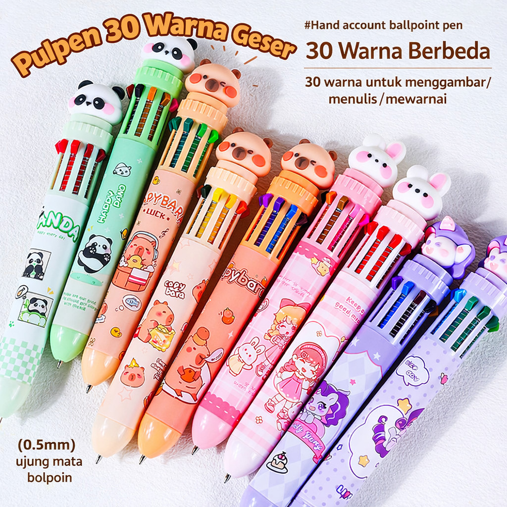 3D GEL PEN 10 สี / 1 กล่อง MECHANICAL GEL PEN CONTENTS 3 ชิ้น 30 สี 3D CARTOON CHARACTER TIP INK