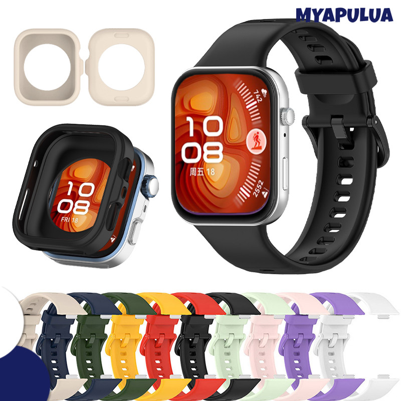 สายยางอ่อน for Huawei Fit 5 4 /5 4 Pro /3 กีฬาป้องกันหน้าจอฝากกันชนซิลิโคนเปลี่ยนสายรัดข้อมือสายรัดข้อมืออุปกรณ์เสริม
