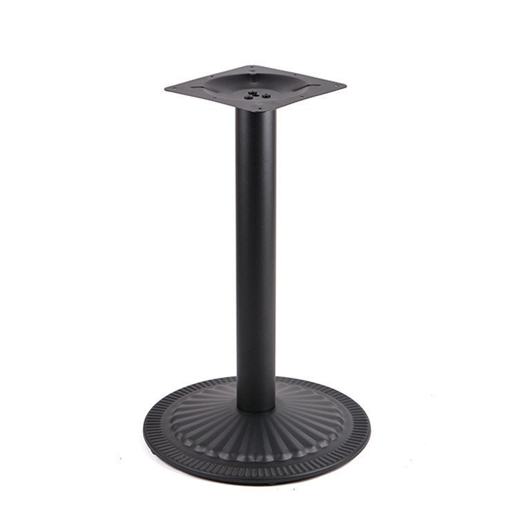 หินอ่อนตารางฟุตสนับสนุนคอลัมน์คาเฟ่รอบฐานยืนร้านอาหารบาร์ตารางฟุตเหล็กผิวสีดํา CFW4