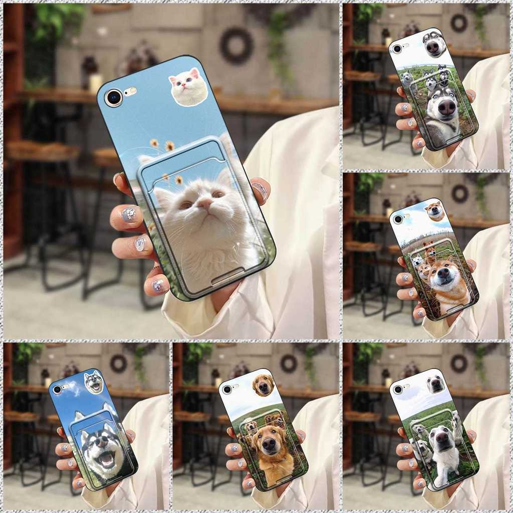 ผู้ถือบัตรการ์ตูน Apple iphone 7/8/SE 2020/2022/SE2/SE3/ip7/ip8 เคสโทรศัพท์ ID Card น่ารักอินเทรนด์ 