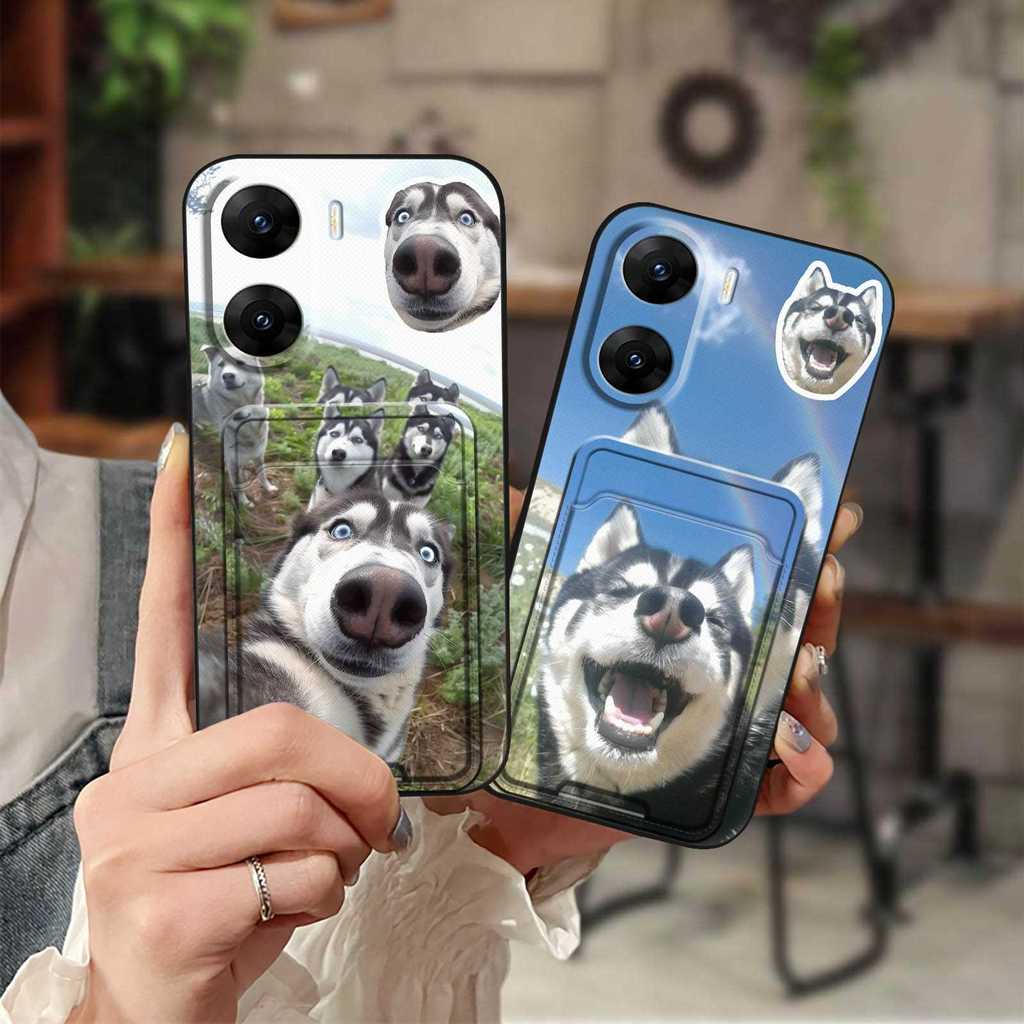 ป้องกันฝุ่นน่ารักเคสโทรศัพท์สําหรับVIVO V29E Indiaป้องกันกระเป๋าซิลิโคนกันกระแทกช่องเสียบการ์ดสุนัขน