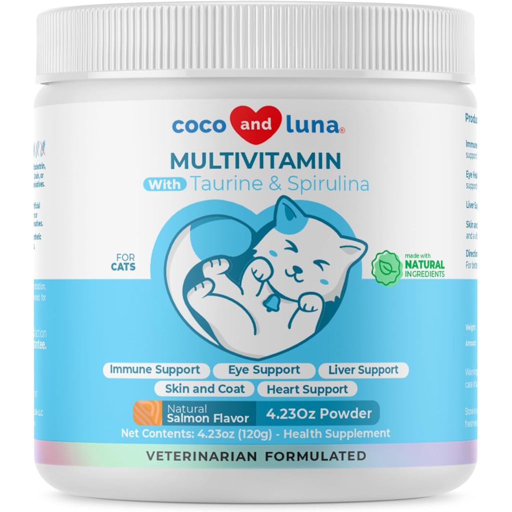 Multivitaminfors-4ozPowder-L-Lysine,Taurine,andSpirulinaforImmuneSupportandEyeHealth-FishOil&Vitamin
