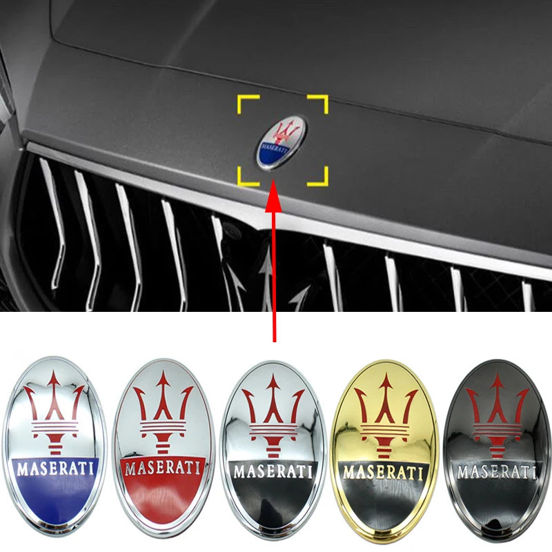 Metal Car Front Hood Logo Emblem Badge Stickers for Maserati Ghibli Granturismo Watch Coupe Levante 
