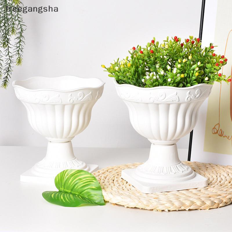 [FREG] ขนาดใหญ่ er คอลัมน์โรมันดอกไม้หม้อปลูกกระถางระเบียงในครัวเรือนพลาสติกสีขาว Porch Decor กระถาง