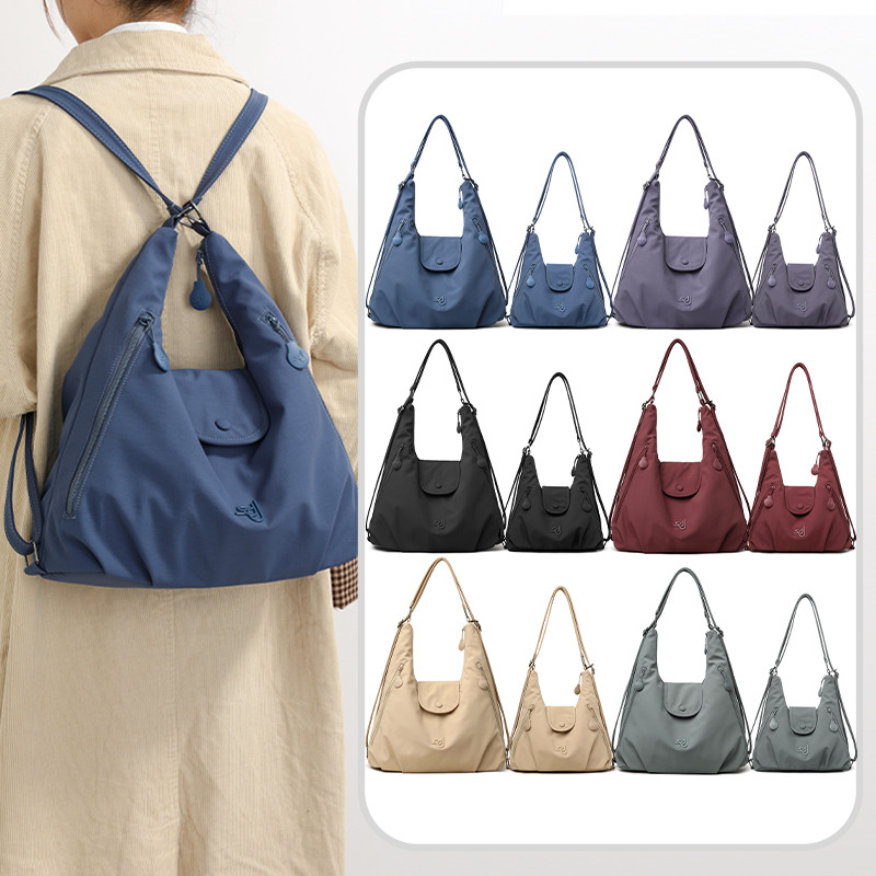 กระเป๋าเป้สะพายหลังขนาดใหญ่สำหรับสุภาพสตรี สไตล์ casual พร้อมความจุมาก มีหลากประโยชน์ สีทึบ ใช้งานได้หลากหลายโอกาส