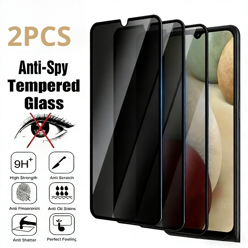 SAMSUNG 1-2Pcs ความเป็นส่วนตัวสีดําขอบกระจกนิรภัยสําหรับSamsung Galaxy A11 A10s A10e A10 Anti-Shockป