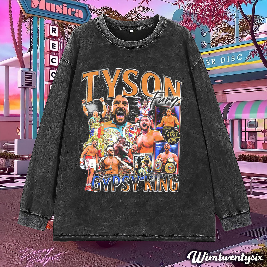 Wimtwentysix เสื้อยืดโอเวอร์ไซส์tyson fury | เสื้อแขนยาวโอเวอร์ไซส์ | เสื้อยืดซักผ้า