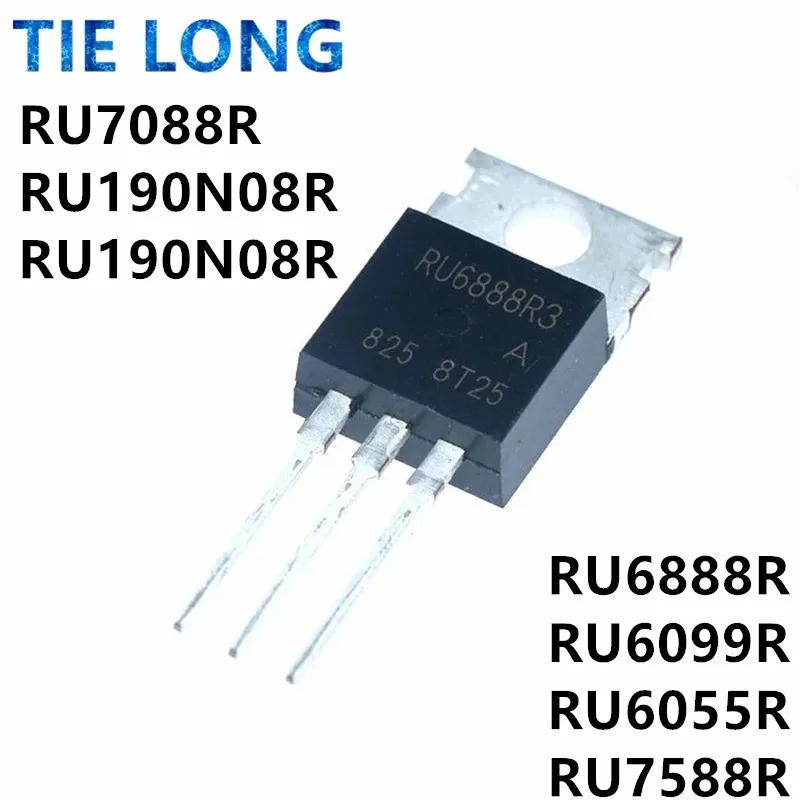 5PCS RU6888R RU6888 TO-220 RU6888R3 RU6099R RU6055R RU6055 RU7588R RU75N08R RU75N08R RU90N08R ทรานซิ