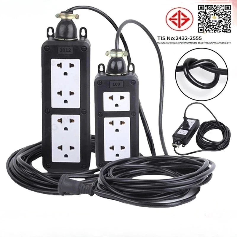 ปลั๊กสนาม 2x4 บล็อกยาง สาย VCT2x1 3000W เลือกความยาวได้ thumbnail 3