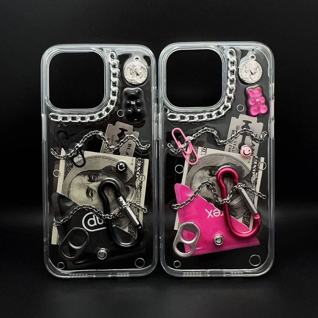 อินเทรนด์ USD ใบมีด dropper โปร่งใสสําหรับ iPhone 17 16 15 14 13 12 11 Pro Max 14 15 16 Plus Handmad