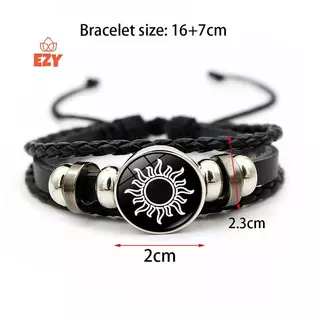 EZY 2 ชิ้น Luminous สร้อยข้อมือคู่ Sun Moon สร้อยข้อมือสีดําปรับได้มิตรภาพแฟชั่นเครื่องประดับโรแมนติกของขวัญวันเกิดใหม่