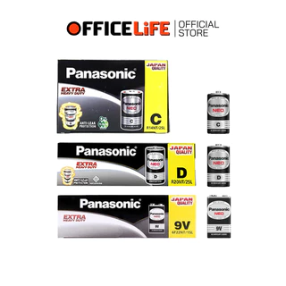 [มี สคบ. ของแท้] Panasonic (พานาโซนิค) ถ่าน เครื่องใช้ไฟฟ้า รุ่น NEO ก้อนดำ ขนาด AA / AAA / C / D ( ยกกล่อง )