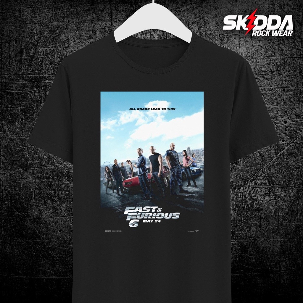 เสื้อยืด Movie FAST AND FURIOUS - Fast and Furious 6 - สีดําระดับพรีเมียม NSA