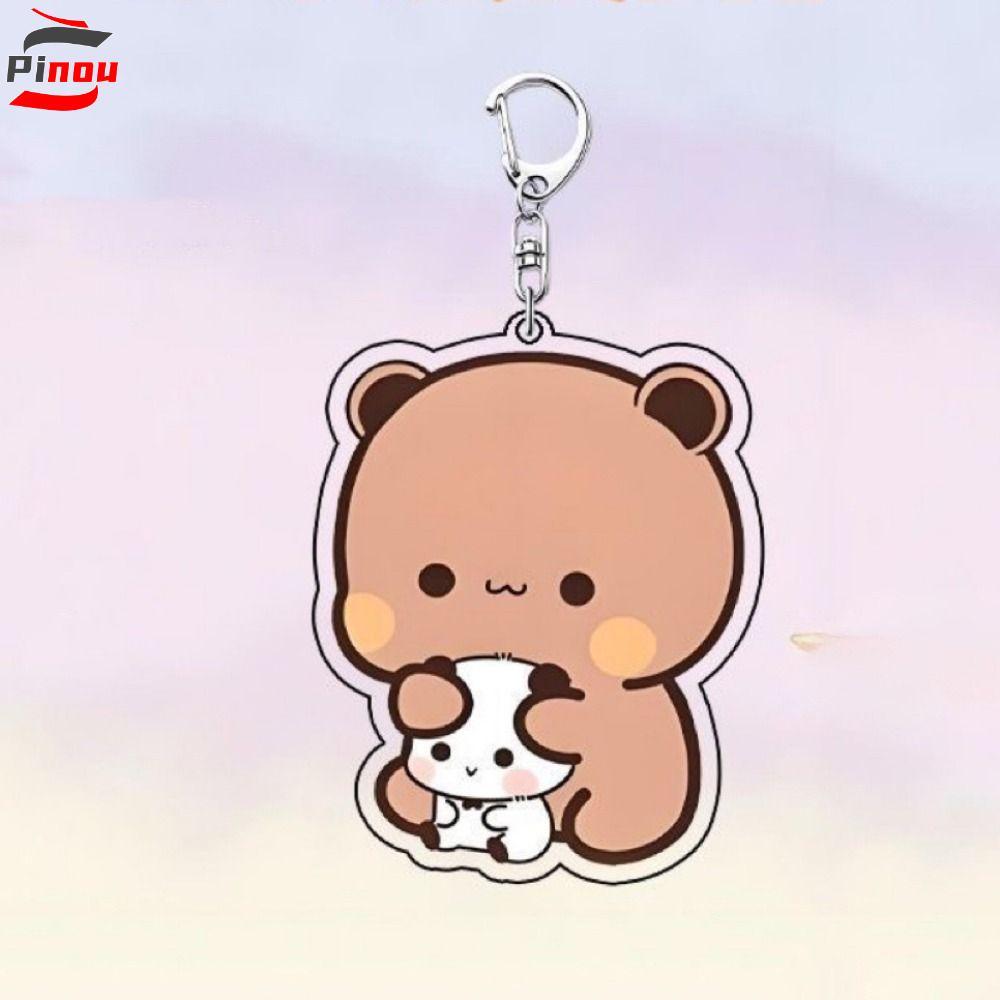 PINOU การ์ตูน Bubu Dudu พวงกุญแจ, สัตว์อะคริลิค Bubu Dudu พวงกุญแจ, Charm พวงกุญแจ Kawaii การ์ตูนหวา