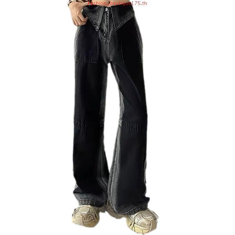 [Ava]หญิง Jeans baggy jeans นิยมยีนส์ ยีนส์เอวสูง กางเกงยีน  กางเกงยีนส์  American Jeans High  Stree