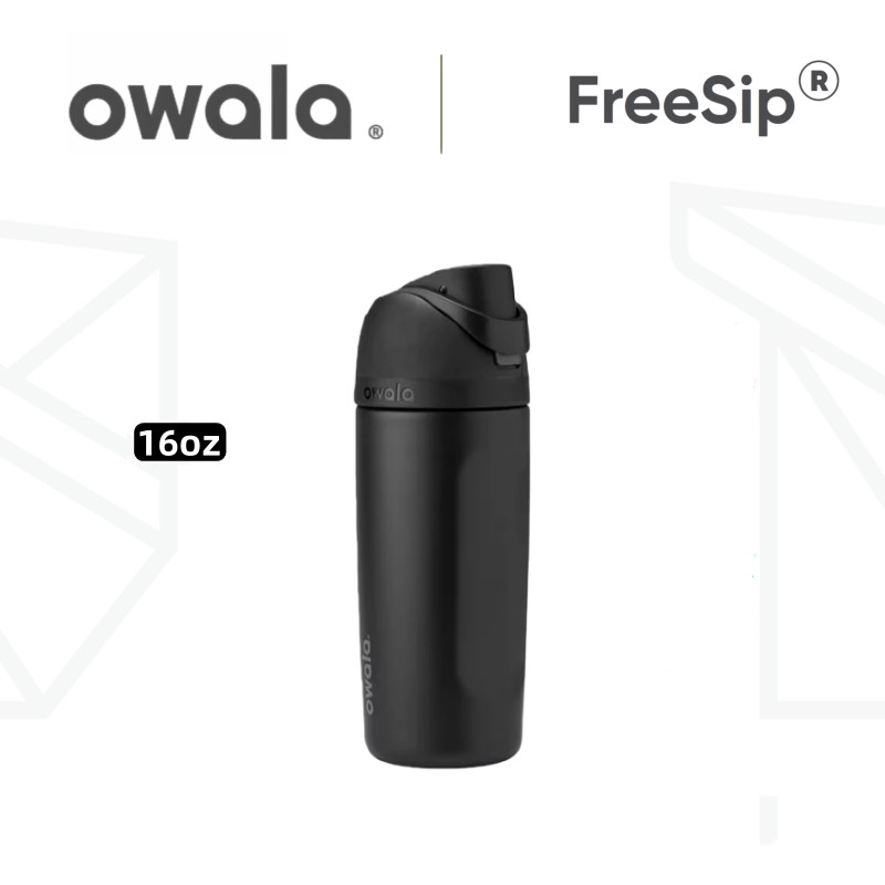 แก้วน้ำสแตนเลส Owala FreeSip 16 ออนซ์ – ฉนวนกันความร้อนสุญญากาศ กันรั่ว พร้อมฝาดูด 2-in-1 สิทธิบัตร (ดูดหรือจิบ) ปลอดสาร BPA เก็บความเย็น 24 ชั่วโมง ปากกว้าง หูหิ้ว – พอดีกับที่วางแก้วในรถ