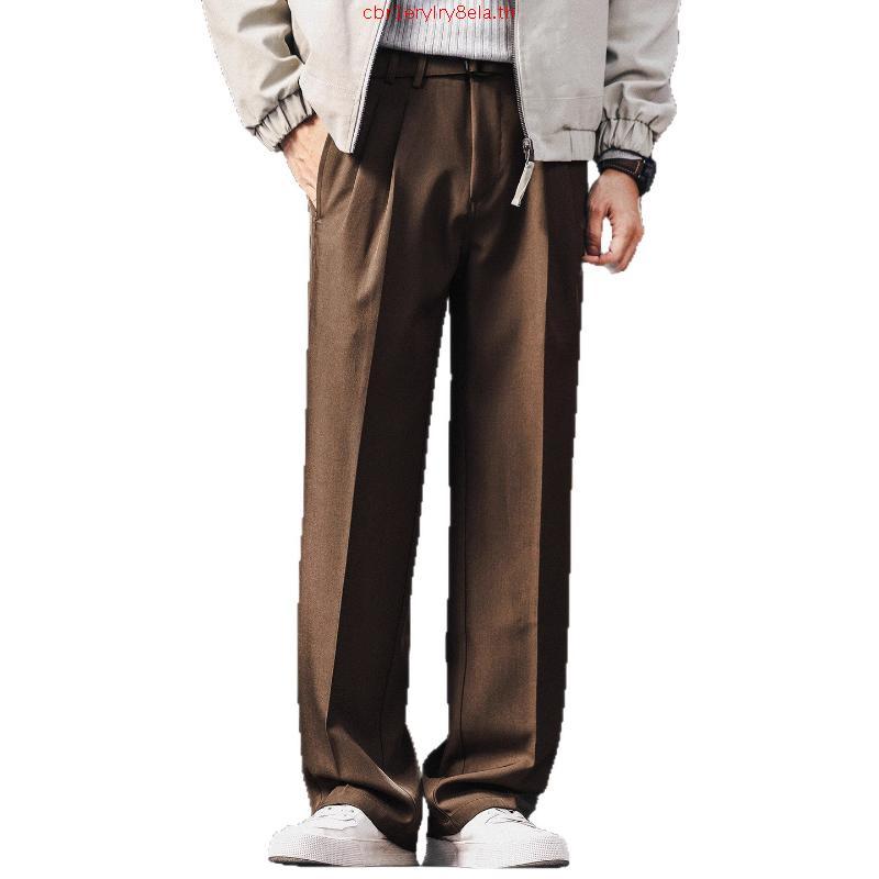 CU [8สี] กางเกงสแล็ค Double Pleated Trouser เอวสูง ทรงกระบอกตรง Classic Pant