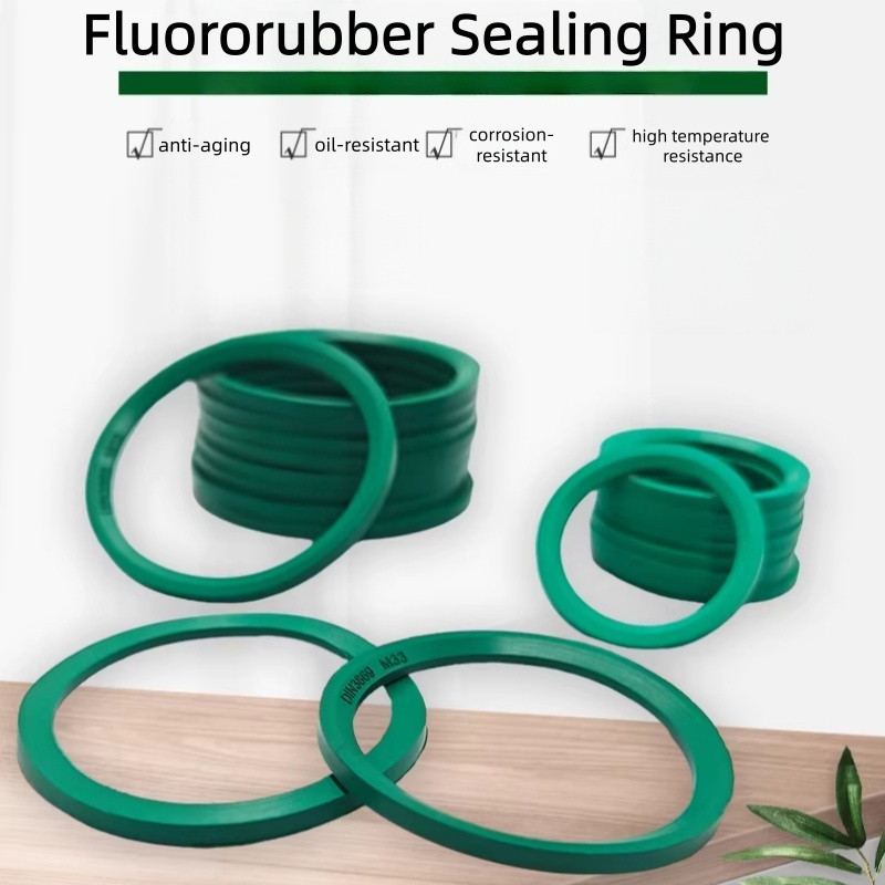 สีเขียว FKM fluororubber ED แหวนปิดผนึกปะเก็นแนวทแยง E-type คอลัมน์ปลายแหวนปิดผนึกทนอุณหภูมิสูงเส้นผ