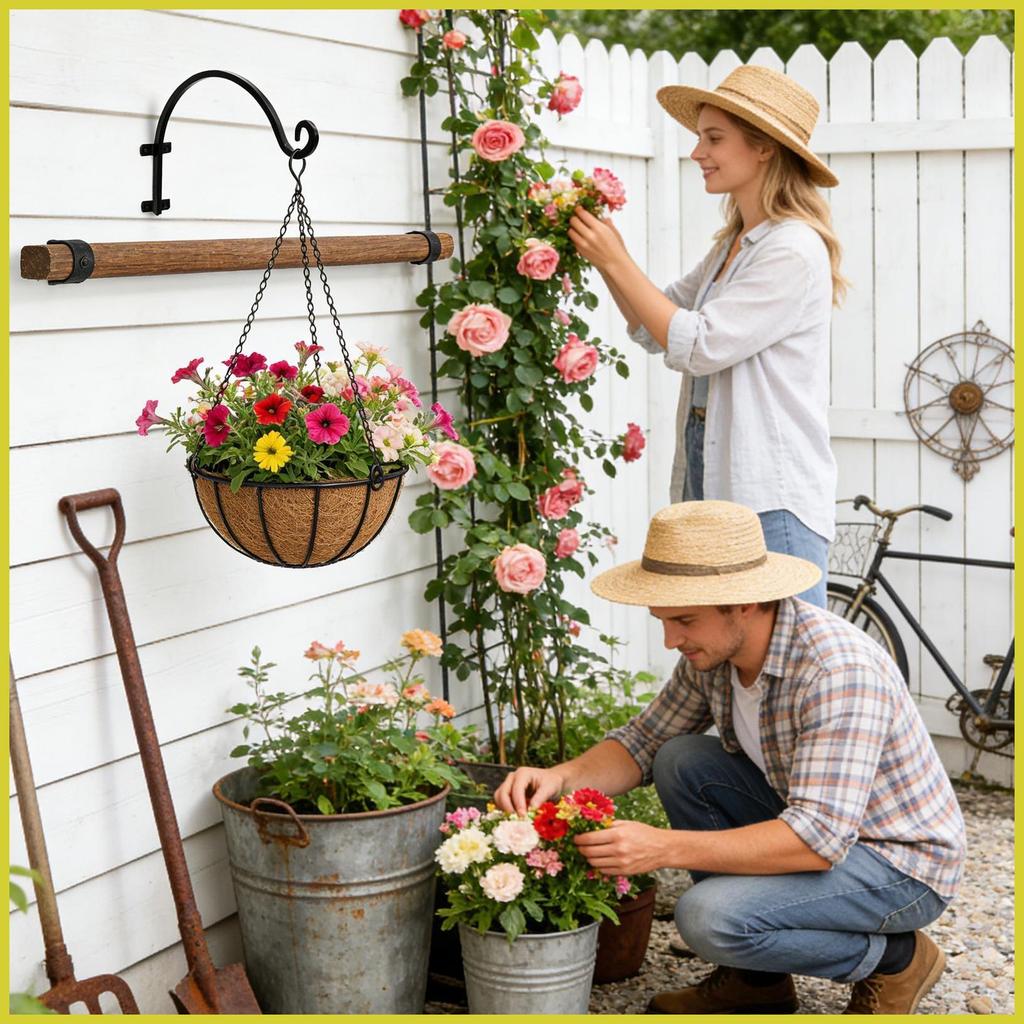 กระถางต้นไม้แขวน Heavy Duty All-Weather Wall Mount กระถางดอกไม้ Hook สําหรับอพาร์ทเมนท์ระเบียง Urban