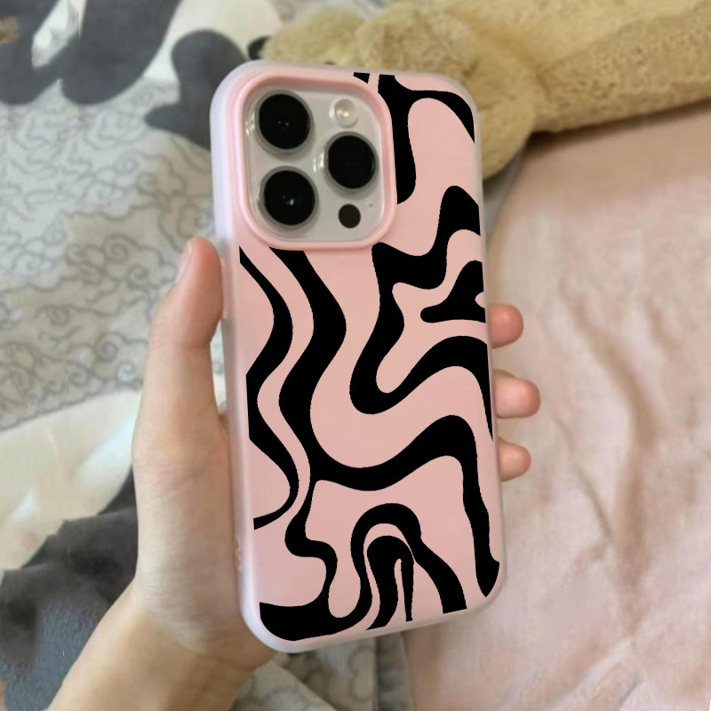 เคสโทรศัพท์แบบ 2 in 1 ซิลิโคนใส เคสเยลลี่ เคสไอโฟน 13 เส้นโค้งดำขาว  สำหรับ iPhone17 16 15 14 13 12 11 Pro Max X XR XS ราคา ถูกที่สุด ดีลบีเคเค แกลเลอรีภาพที่ 6