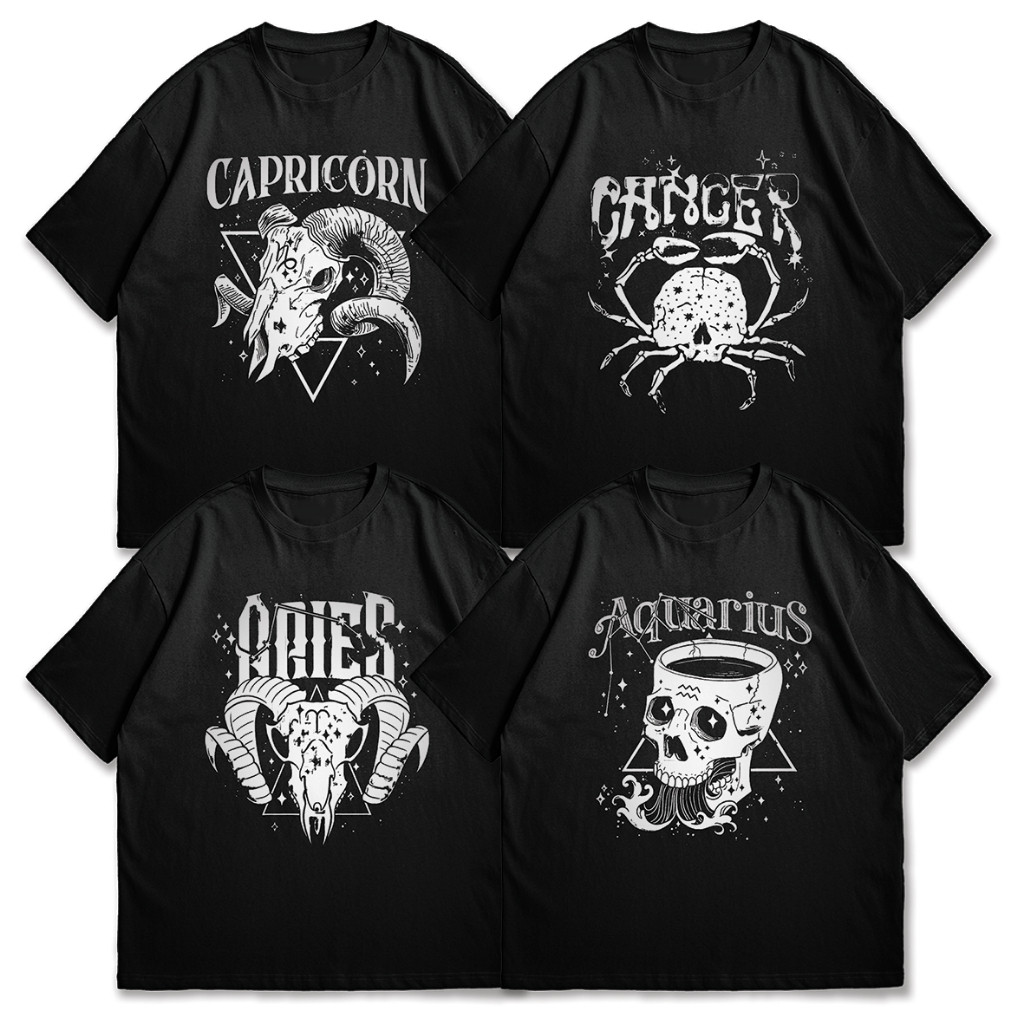 ราศีเมกา | เสื้อยืด OVERSIZE GRAPHIC DISTRO RASI BINTANG ผ้าฝ้าย Unisex ขนาดใหญ่ 24s หลวม