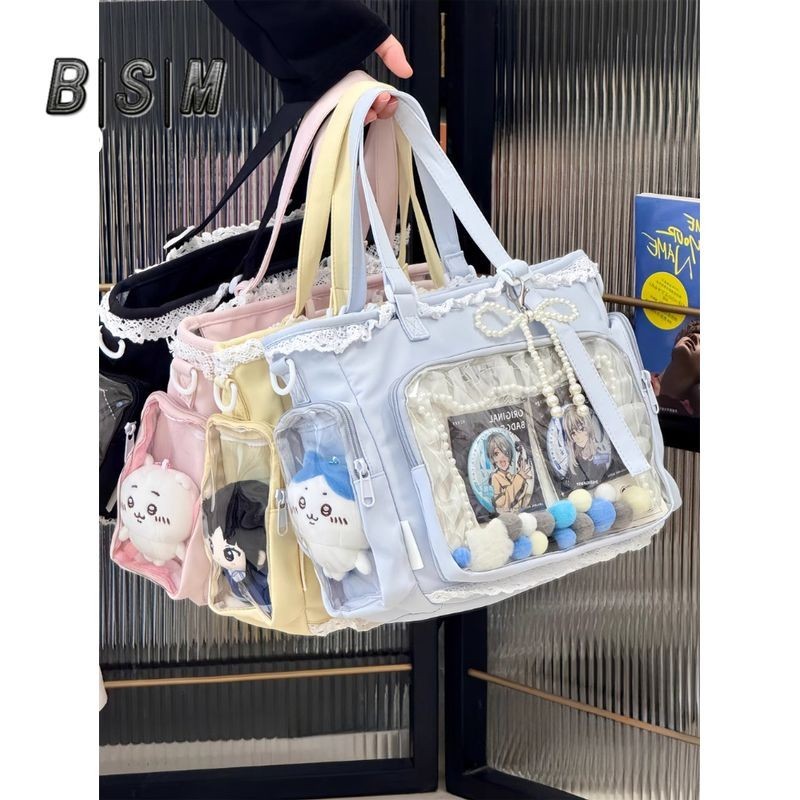 Bin Sherman กระเป๋าบาร์ใสสองมิติ sh Bin Sherman Flu明酒包二维肩包女 นักเรียนชาย Sherman12.28