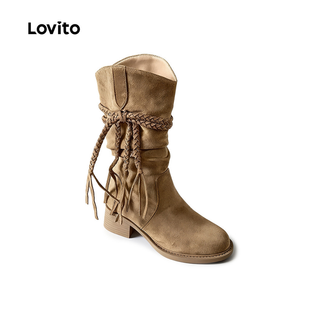 Lovito บู๊ทส์ดีไซน์ห่วงดิสเพลสำหรับผู้หญิง LFA100022
