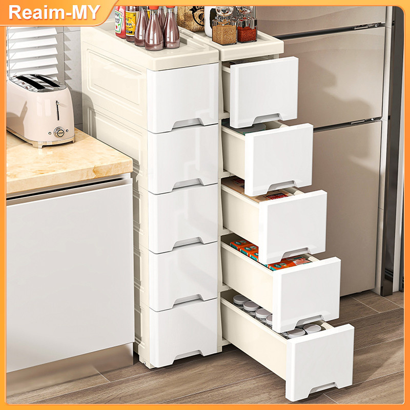 Slim Plastic Drawer Gap Plastic Drawer Cabinet Bathroom Cabinet Storage Cabinet Moving Rack Kitchen 