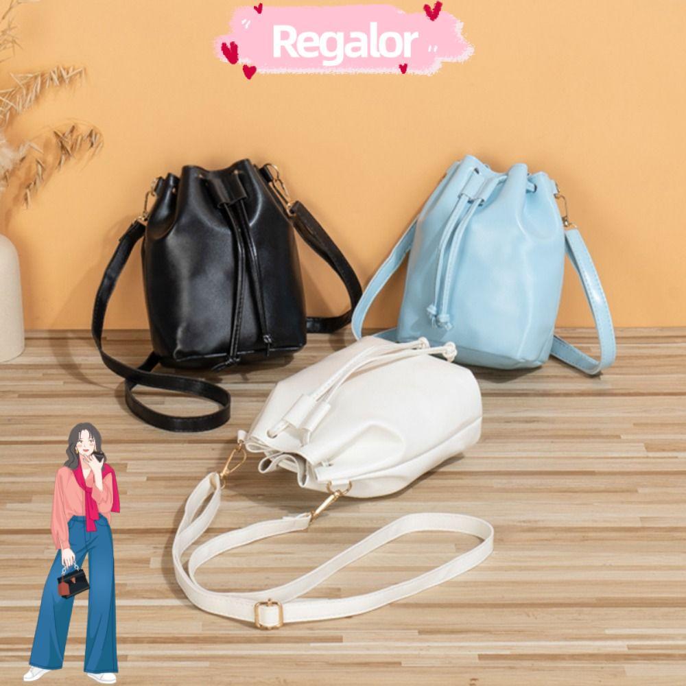 REGALOR Messenger Bag PU หนังแท้ สไตล์แฟชั่นสำหรับผู้หญิง พร้อมหลากหลายสีให้เลือก
