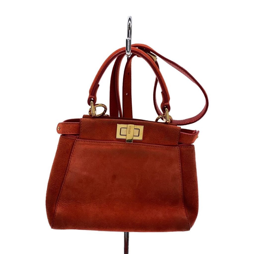 FENDI 8BN309 Peekaboo Handbag XS Suede RED Direct from Japan Secondhand
