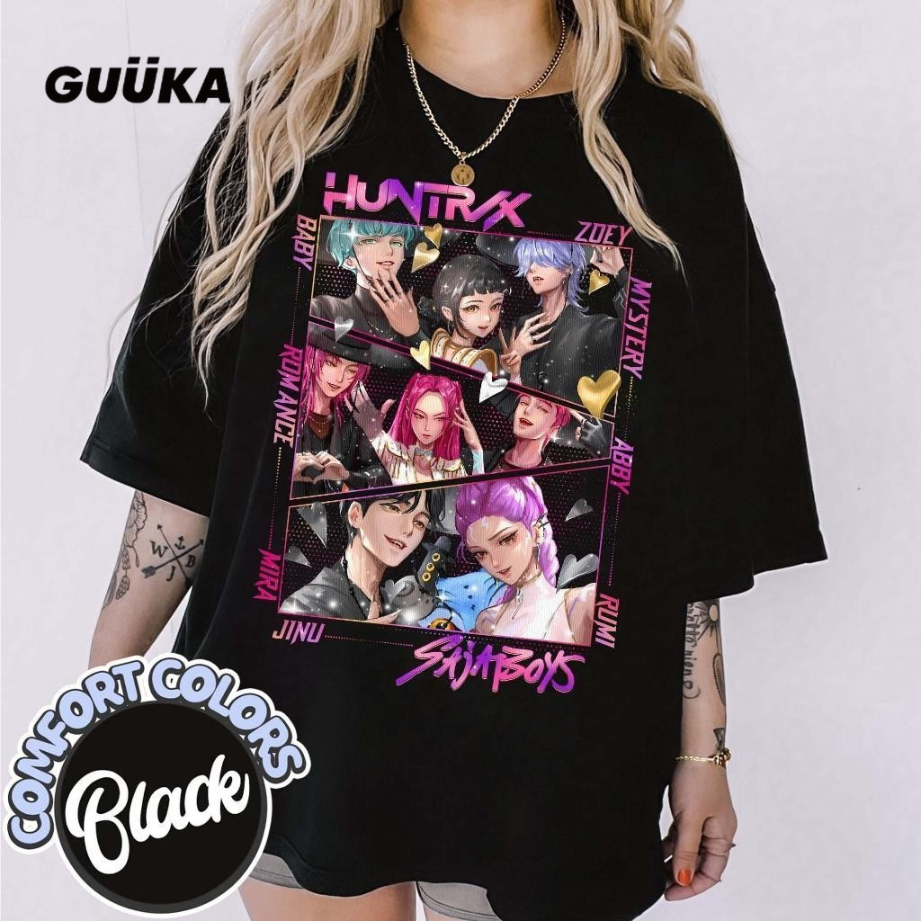 เสื้อยืดผ้าฝ้ายสำหรับครอบครัว Boys&Miira Rumi Zoey Demon Hunters