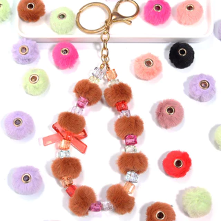 10ชิ้นใหม่เลียนแบบกระต่ายขนหลุมขนาดใหญ่ลูกปัด,ที่มีสีสันตรงหลุมตุ๊กตา ตัวเว้นวรรค ลูกปัด,ห่วงโซ่โทรศัพท์มือถือสร้อยคอลูกปัดหลวม,ทําเองเครื่องประดับเคร