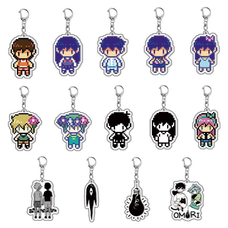 RPG เกม OMORI อะนิเมะคอสเพลย์พวงกุญแจตัวอักษรทั้งหมดสําหรับ Omori Aubrey Kel Hero Sunny และ Somethin