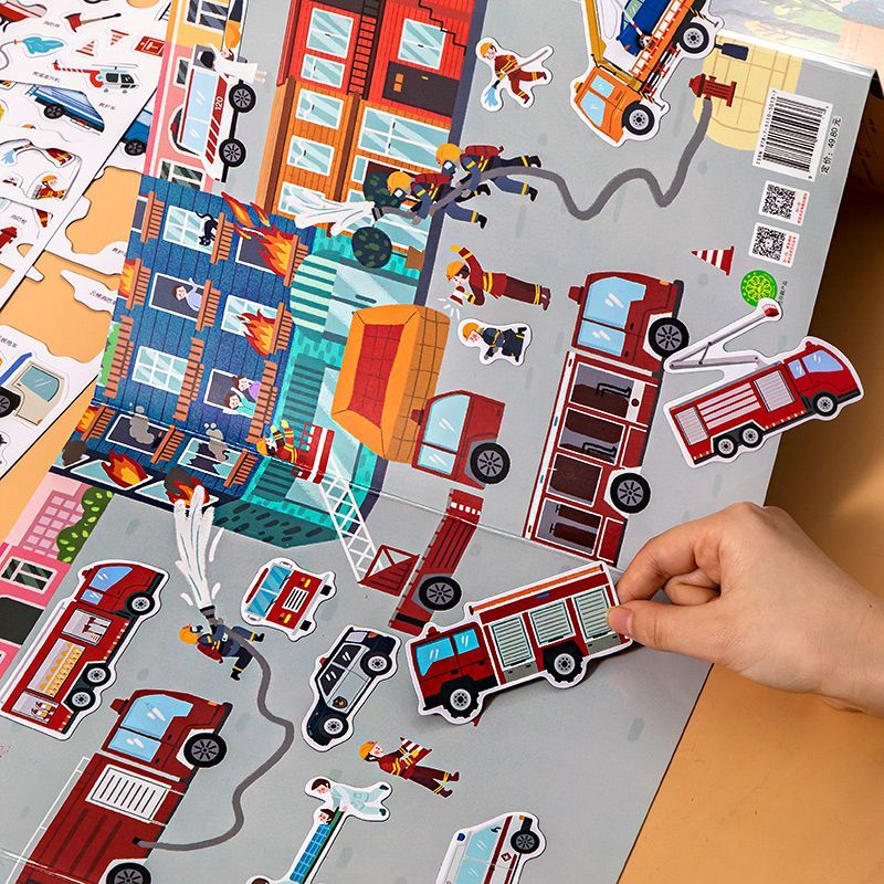 New Product#[1219Positive Review]Car Magnetic Sticker Book3to6Year-old children's transportation edu