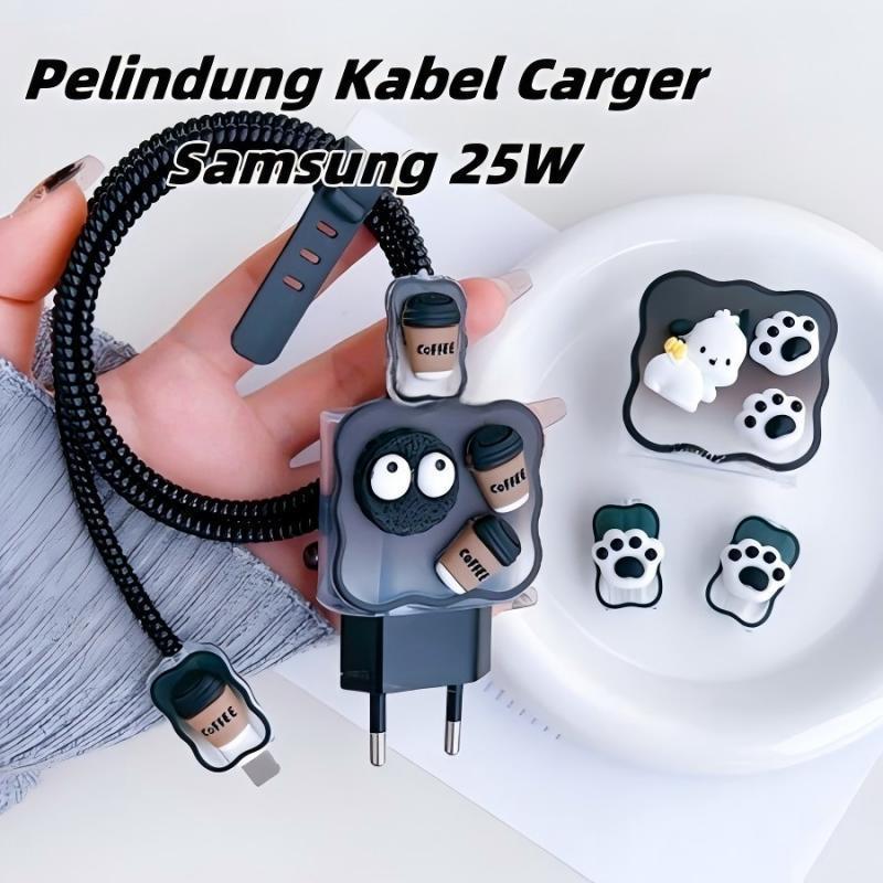 Samsung 25W Charger Cable Protector Adapter Protector Charger Head Protector Charger Cable Protector Charger Case หลากหลาย Motifs