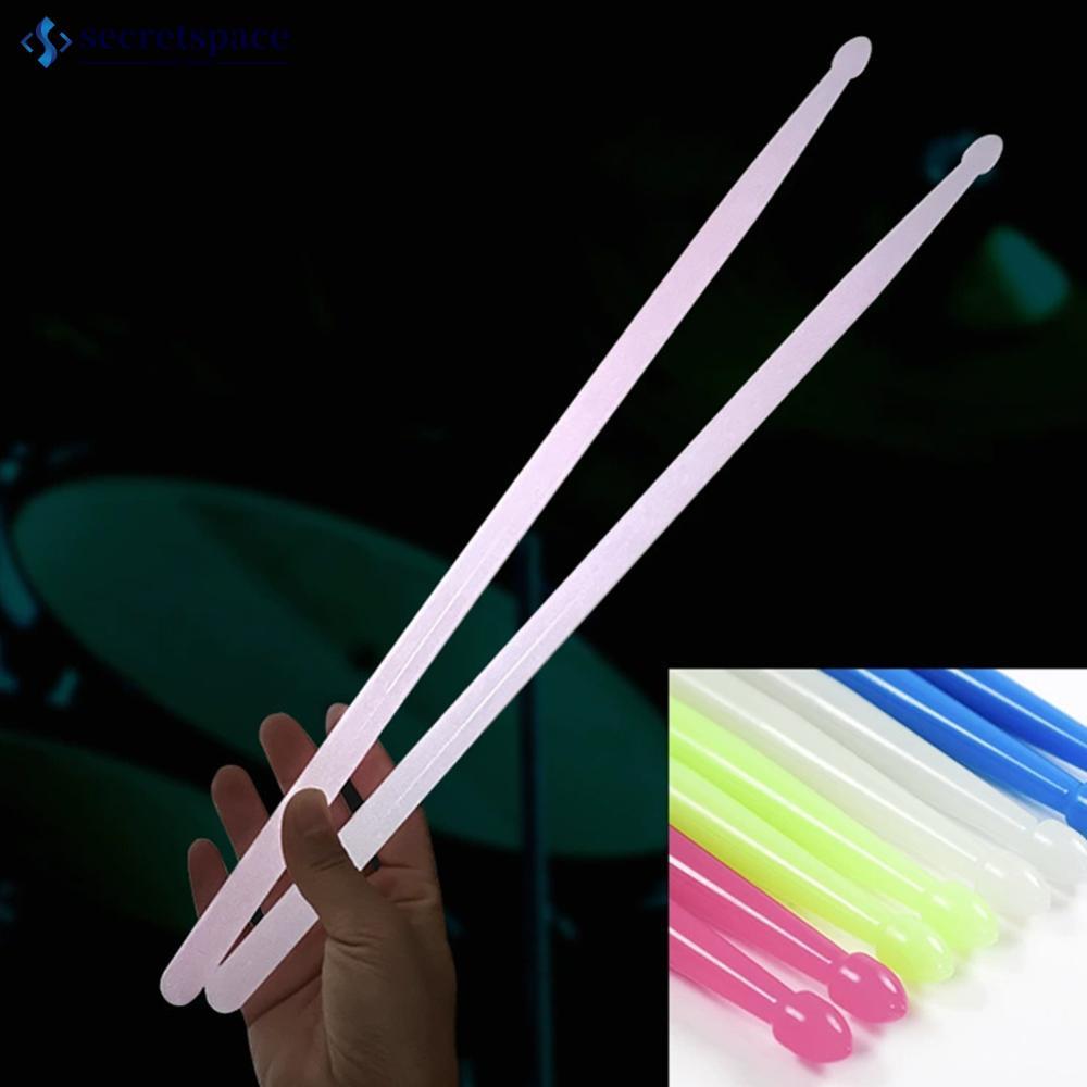 SECRETSPACE Luminous Light Up Drum Sticks Anti Slip Drumsticks 1 คู่เรืองแสงดนตรีกลองชุดเครื่องมือสํ