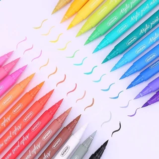 สต็อกไทย ปากกามาร์กเกอร์อะคริลิค 12/24/36/48/60/80สี ใช้สำหรับ ไม้/ผ้าใบ/หิน/หิน/จิตรกรรมแก้ว กันน้ำ Acrylic Marker Pen