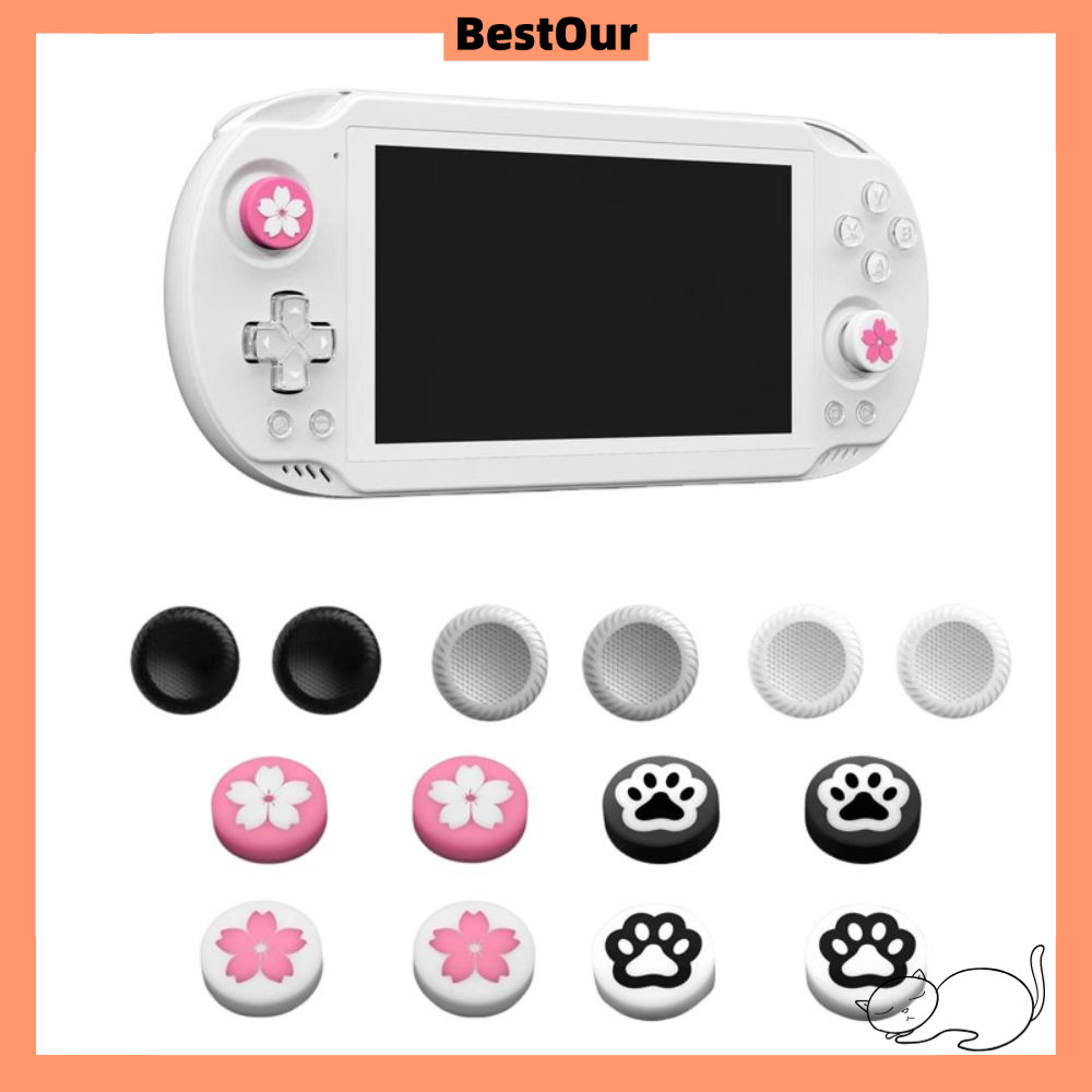 BESTOUR 4PCS เกมคอนโซลจอยสติ๊ก Rocker,ที่มีสีสันอุปกรณ์เสริมจอยสติ๊กขนาดใหญ่หมวก,ซิลิโคนลื่นเปลี่ยนห