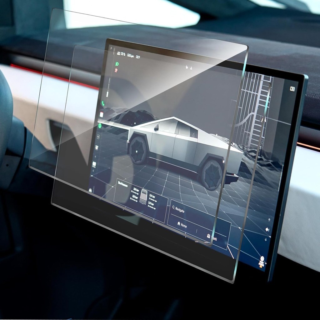 [2 แพ็ค] กระจกนิรภัยป้องกันหน้าจอสําหรับ 2024 Tesla Cybertruck อุปกรณ์เสริม 18.5 "9H กระจกนิรภัยรถนํ