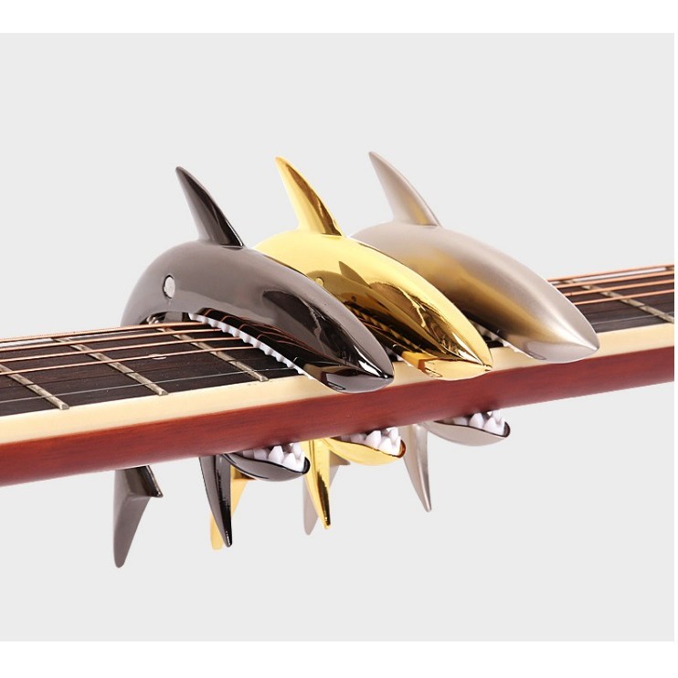 Spot Goods#Folk guitar capo Electric guitar capo capo Voice Changer Clip Shark-shaped guitar capo ac