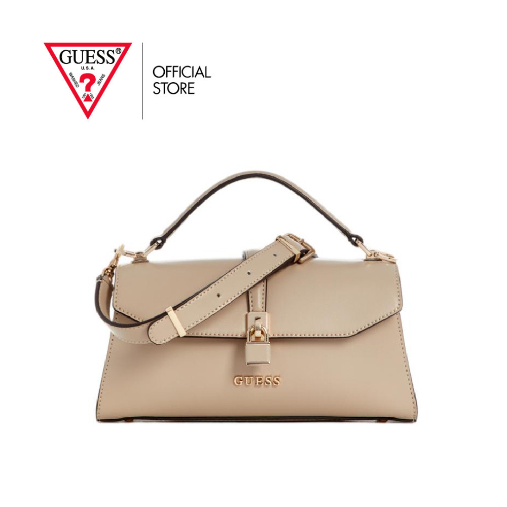 GUESS กระเป๋า รุ่น VG965520 QUEENSLAND TOP HANDLE FLAP สีเบจ