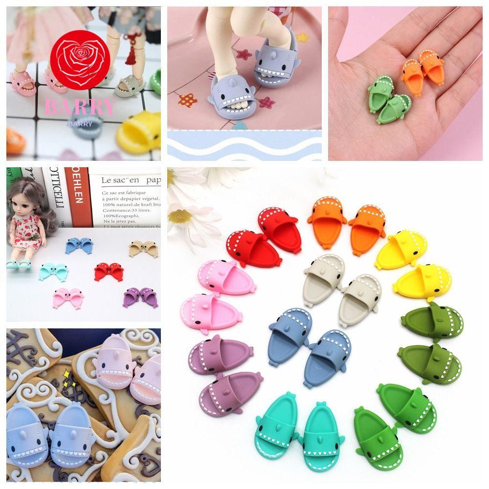 BARRY Ob11 ตุ๊กตาฉลามรองเท้าแตะ,รอบ Toe Shark Shape BJD12 ตุ๊กตารองเท้า,รองเท้ารูตกแต่งรองเท้าแตะพลา
