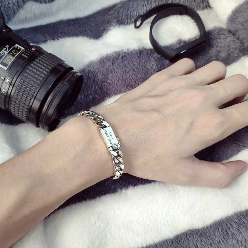 สร้อยข้อมือผู้ชายสไตล์พังก์ ออกแบบลายเส้นแบบวรรณกรรม รูปที่ 4