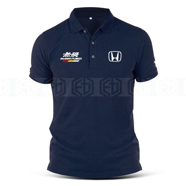 【polo】 Honda Mugen Power Sulam Racing HRC ประเภท R เสื้อยืดเสื้อ Motorsport Polo T เสื้อผ้าฝ้าย Unisex Pakaian  S-3XL