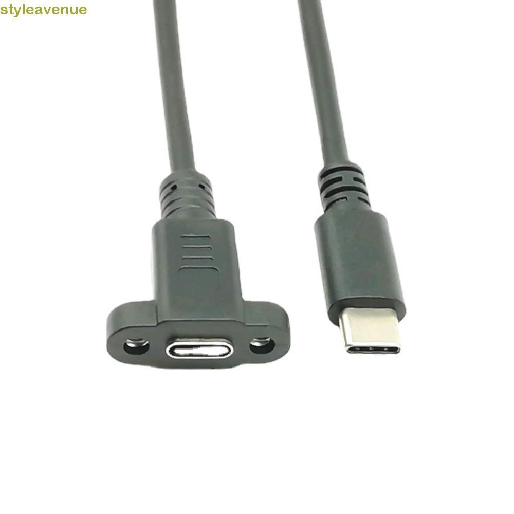 STYLEAVENE Type C Extension Cable Spacing 17mm สีดําพร้อมสกรูรูขยายสาย Type C USB3.1 USB-C Extension