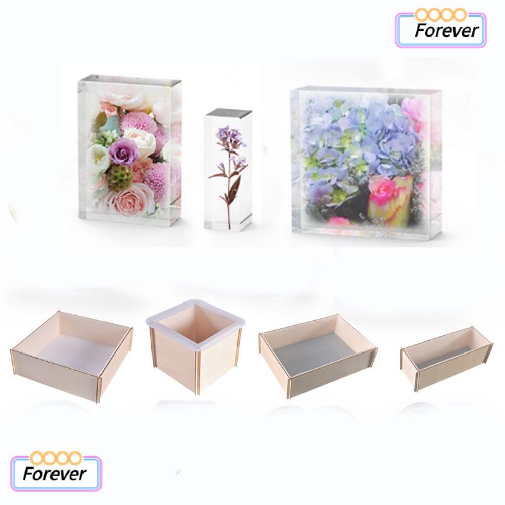 FOREVER แม่พิมพ์ซิลิโคน,อีพ็อกซี่เรซิ่น Cuboid Cube Moulds, DIY สี่เหลี่ยมผืนผ้าลึกหล่อแมลงตัวอย่างของขวัญแต่งงาน